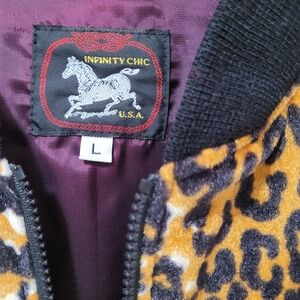 NFINITY Leopard Print Bomber Jacket